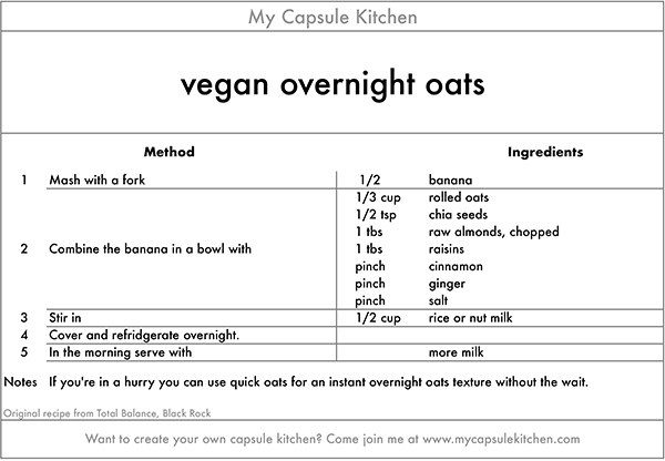 vegan overnight oats recipe