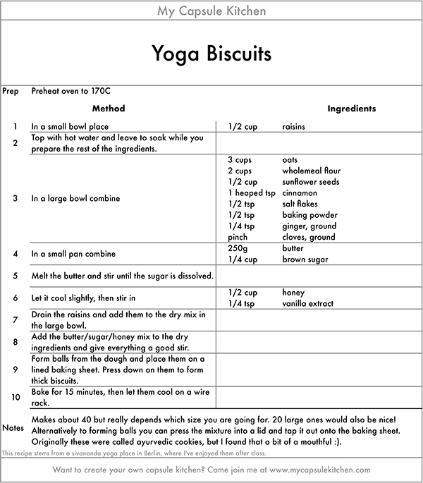 Yoga Biscuits recipe
