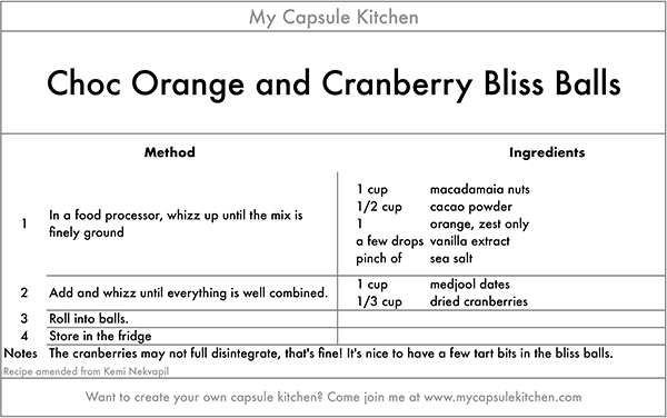 Choc Orange and Cranberry Bliss Balls recipe