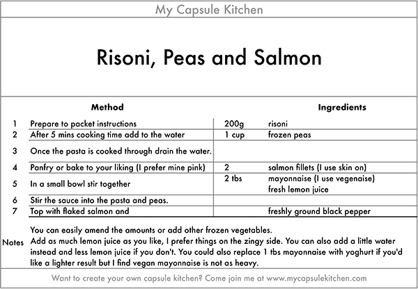 Risoni, Peas and Salmon recipe