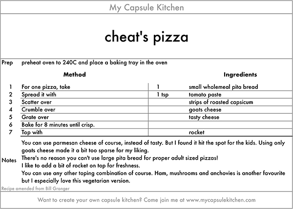 cheat's pizza recipe
