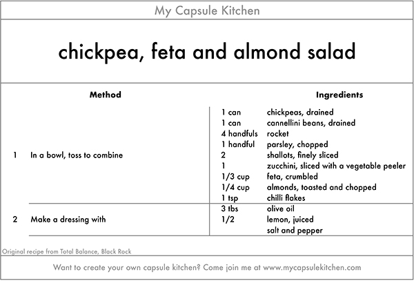 chickpea, feta and almond salad recipe