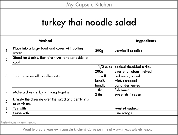 turkey thai noodle salad recipe
