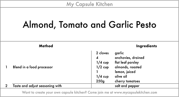 Almond, Tomato and Garlic Pesto recipe