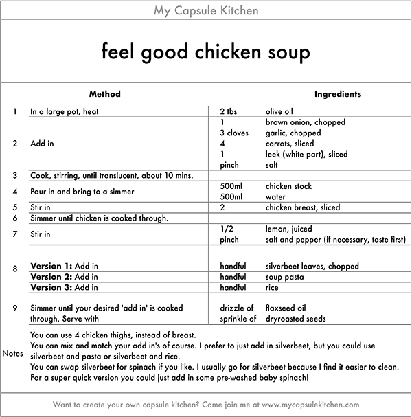 Feel good chicken soup recipe