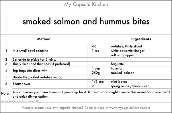 smoked salmon and hummus bites recipe