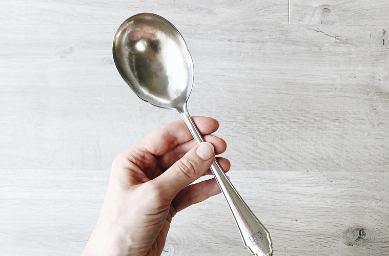 clean silver spoon