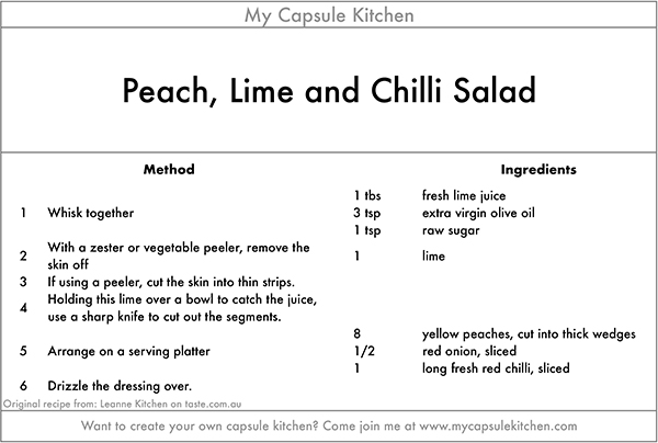 Peach, Lime and Chilli Salad recipe