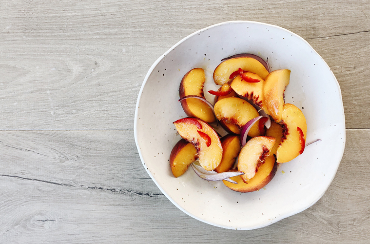peach, lime and chilli salad - My Capsule Kitchen